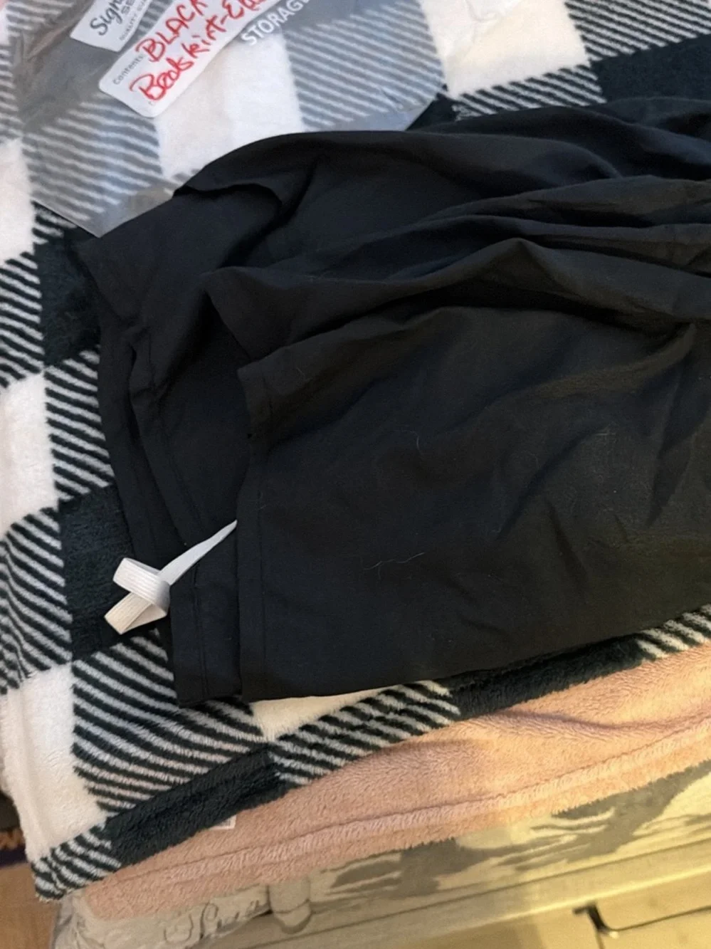 Black Ruched Elastic king sizes Skirt